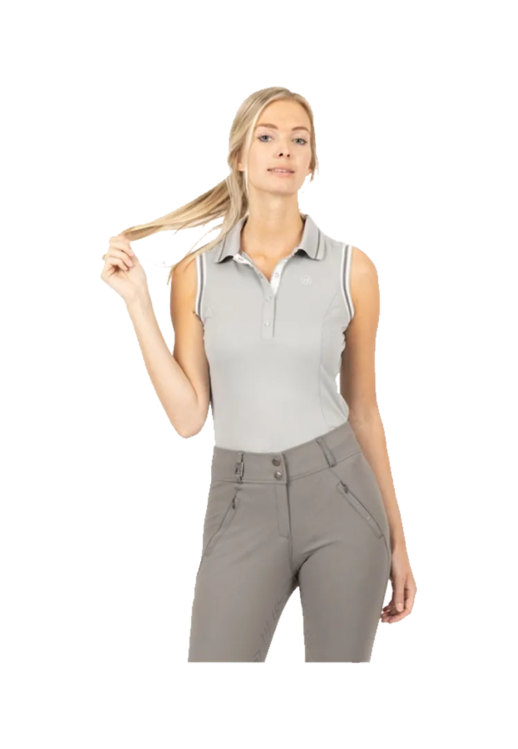 Sleeveless Poloshirt - silver