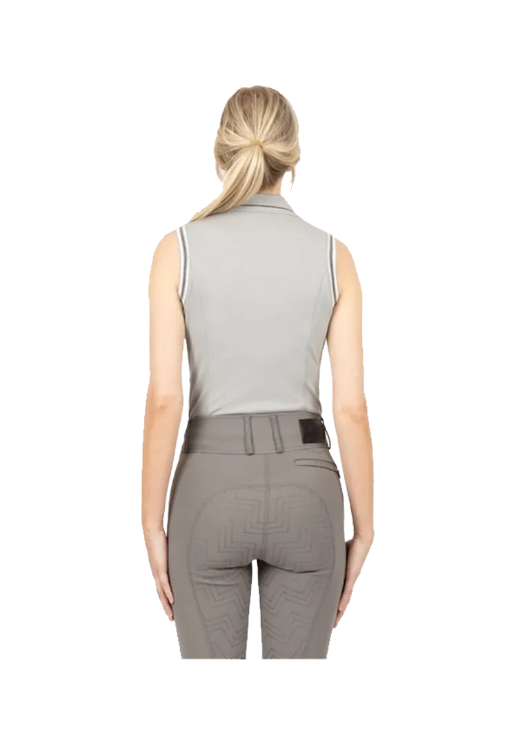 Sleeveless Poloshirt - silver