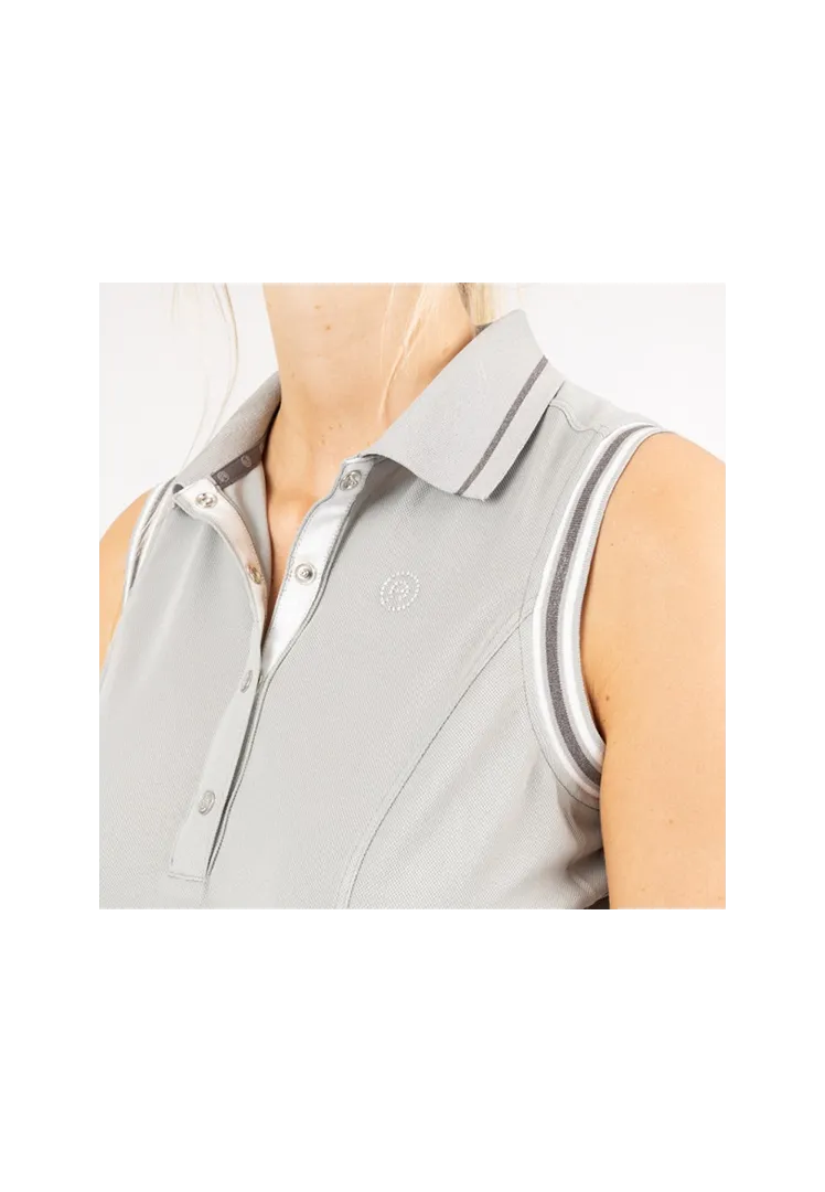 Sleeveless Poloshirt - silver