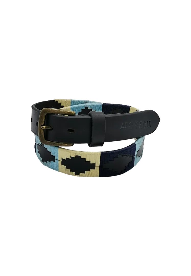 Pologürtel black - beige/lightblue/darkblue