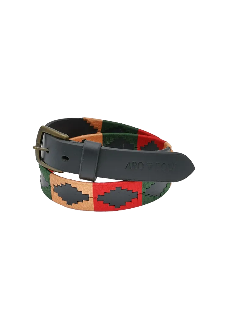 Pologürtel black - orange/darkgreen/red
