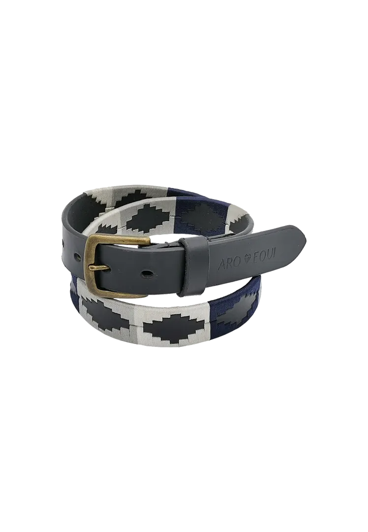 Pologürtel black - white/grey/darkblue