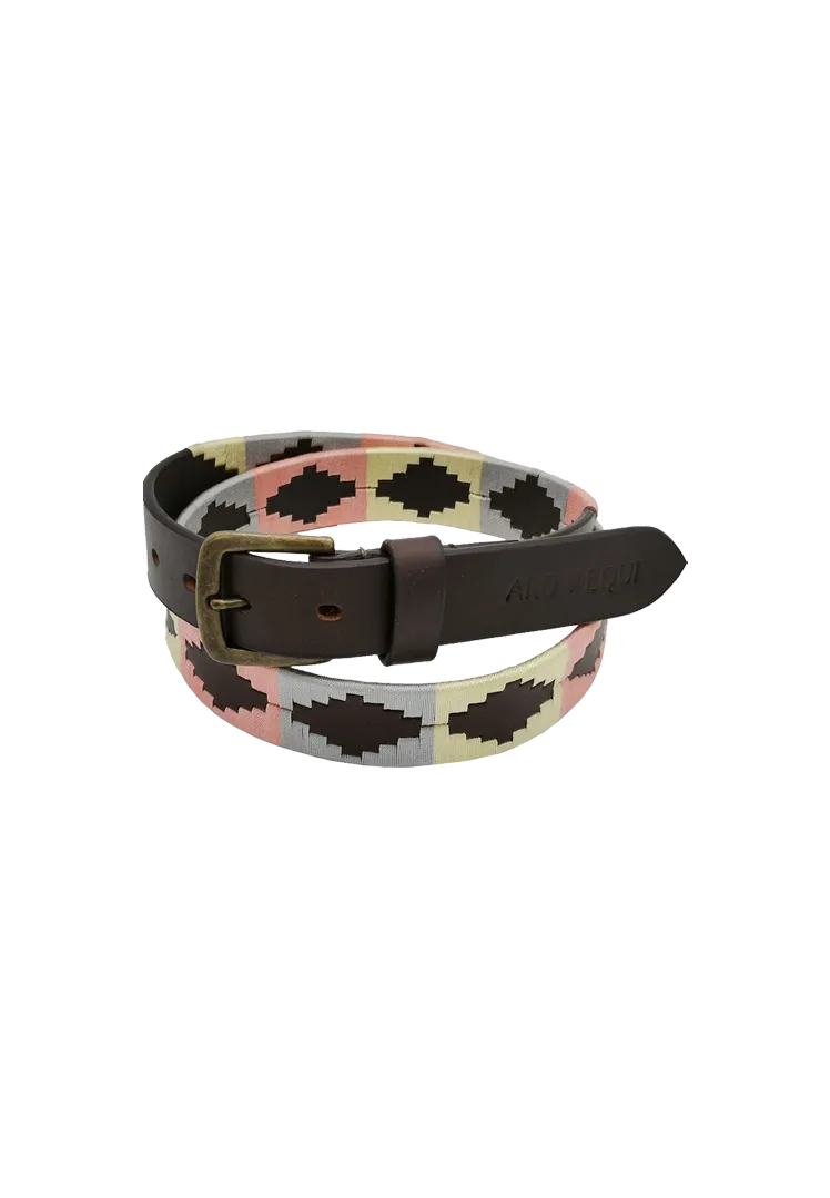 Pologürtel brown - beige/grey/pink