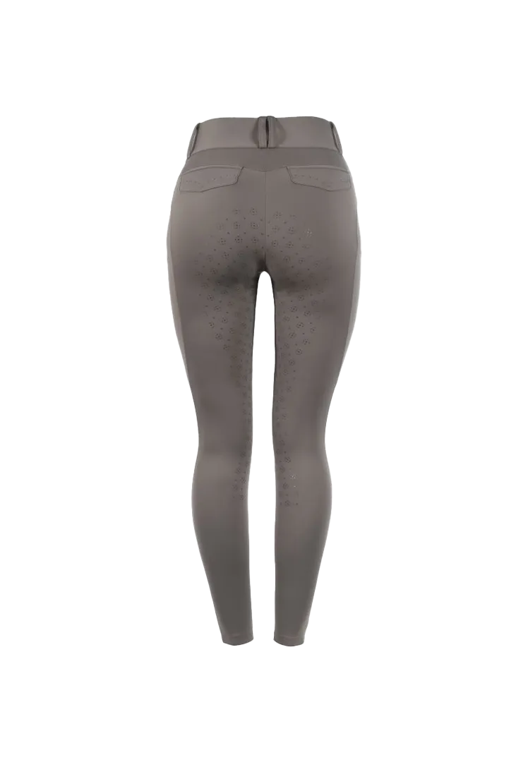 Vollbesatzreithose CAVALCANDERA GRIP MOBILE - mud taupe