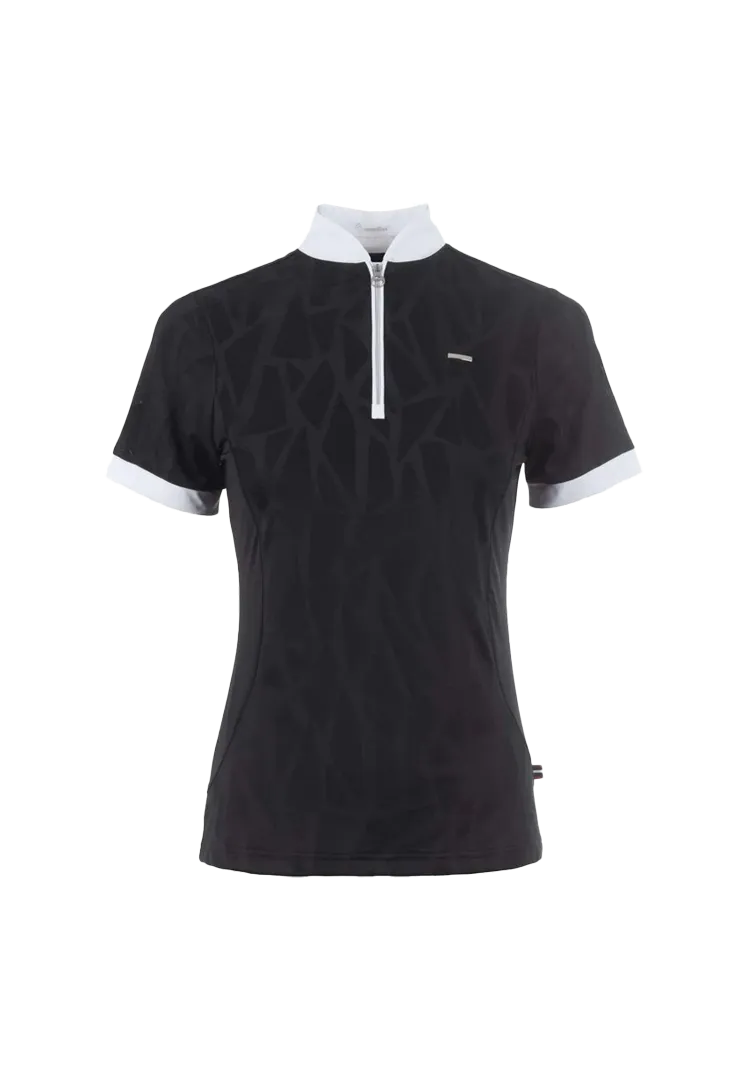 Turniershirt CAVALCOMP JAQUARD HALFZIP - black 