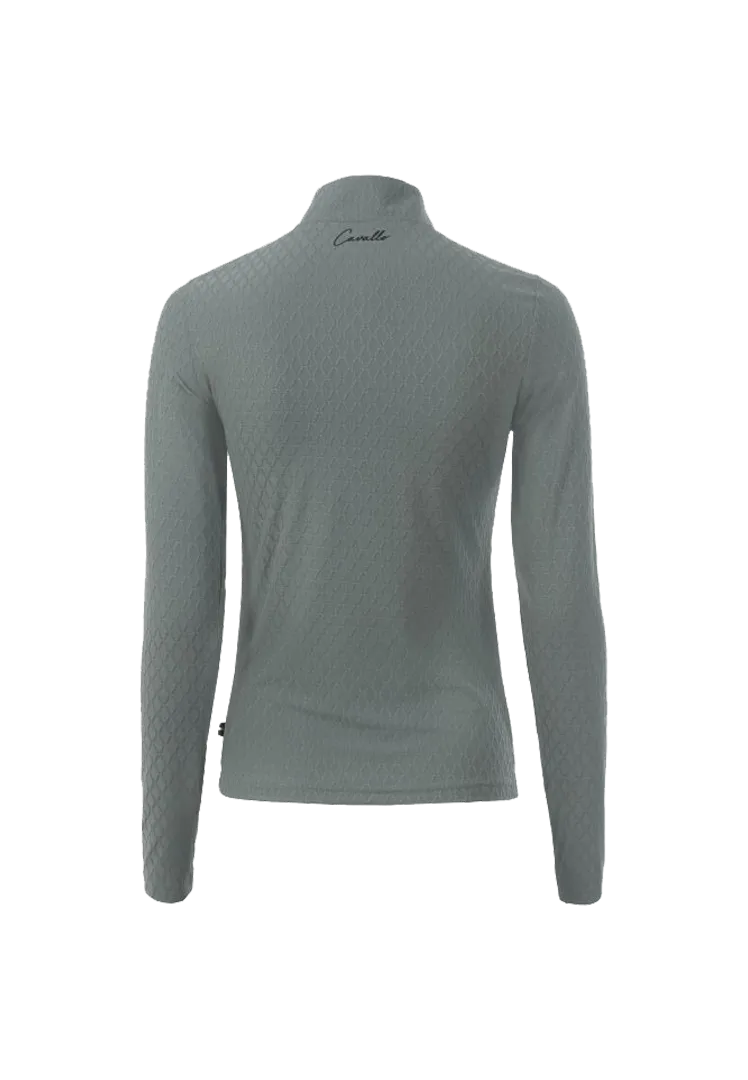 Stehkragenshirt CAVALNINETTE - thyme
