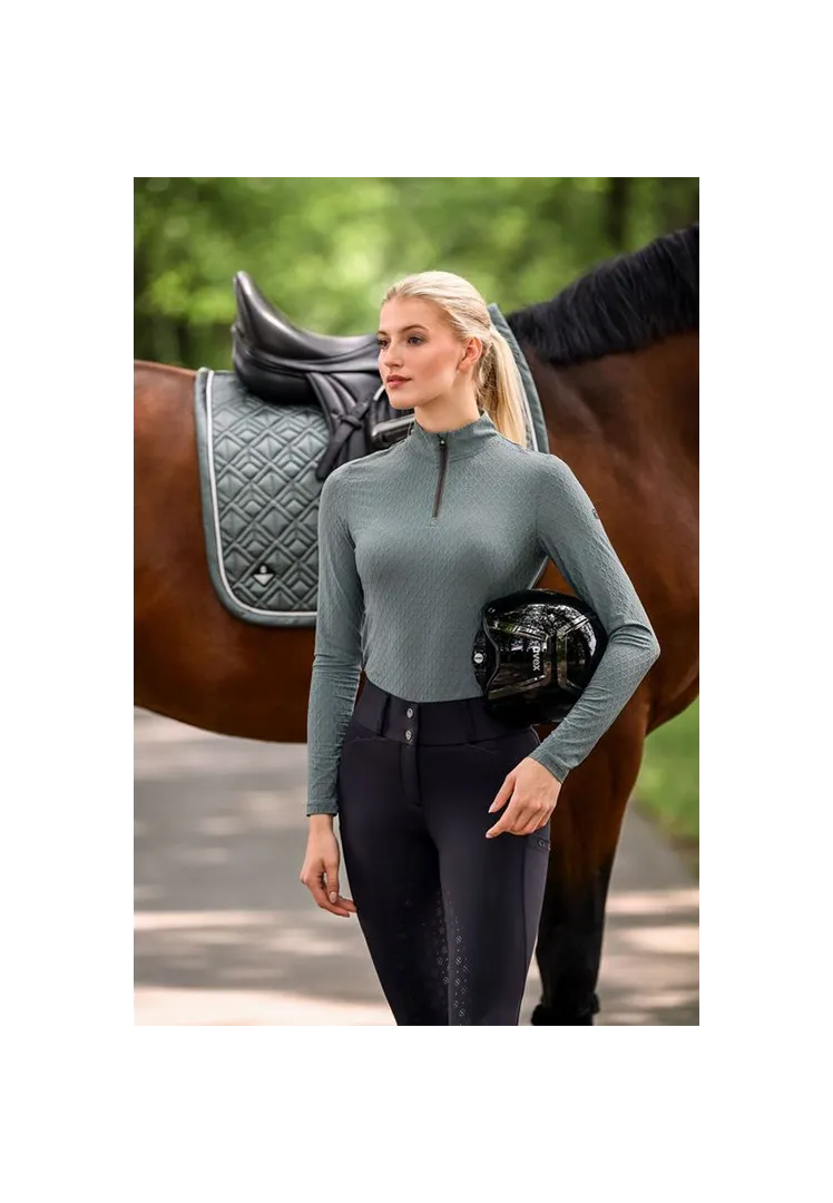 Stehkragenshirt CAVALNINETTE - thyme