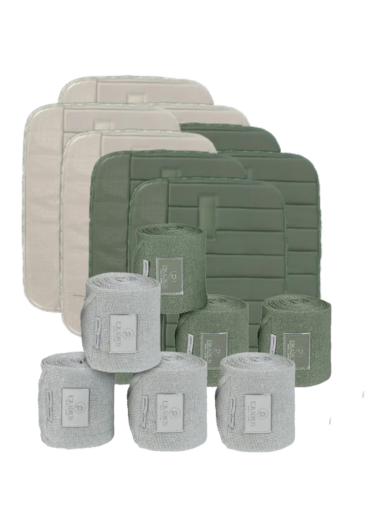 4er Set Bandagen Acrylic Lurex Platinum + 4er Set Bandagierunterlagen