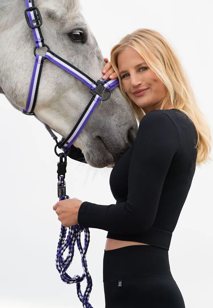 Halter Set DYNAMIC 24 S/S – black-white-purple