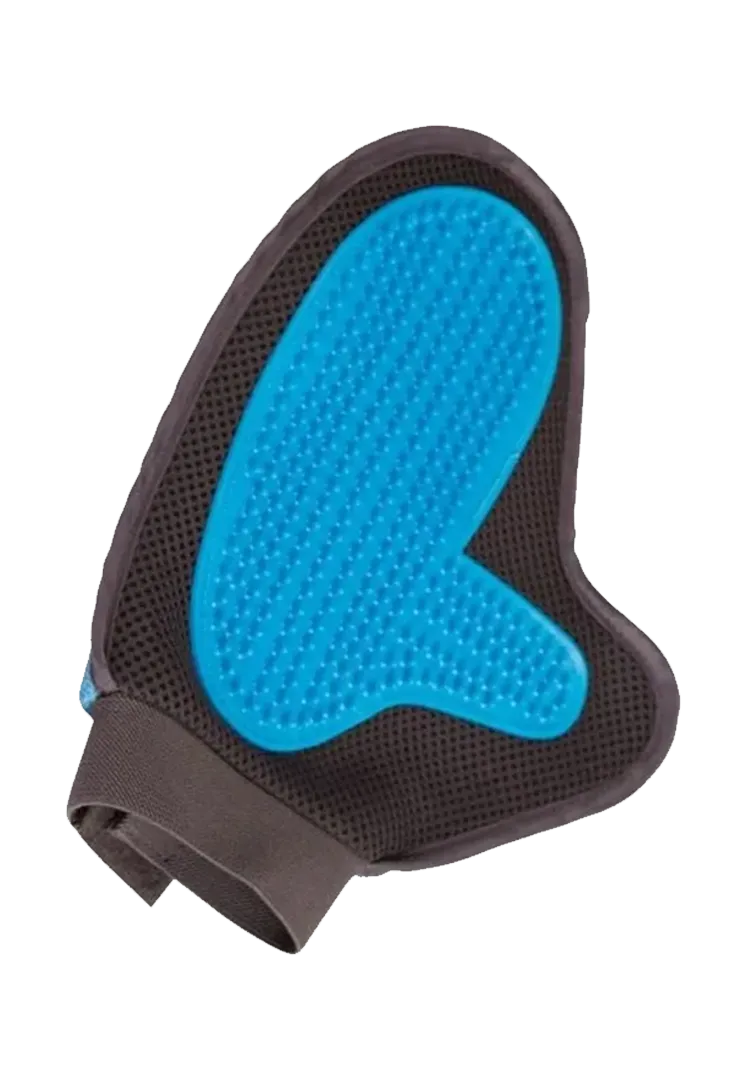 Fellpflege- und Fusselhandschuh - blau/anthrazit