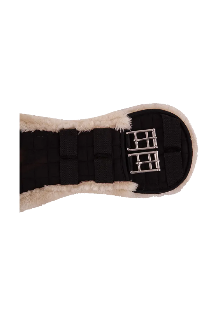 Dressurgurt Artificial Fur - schwarz/natur