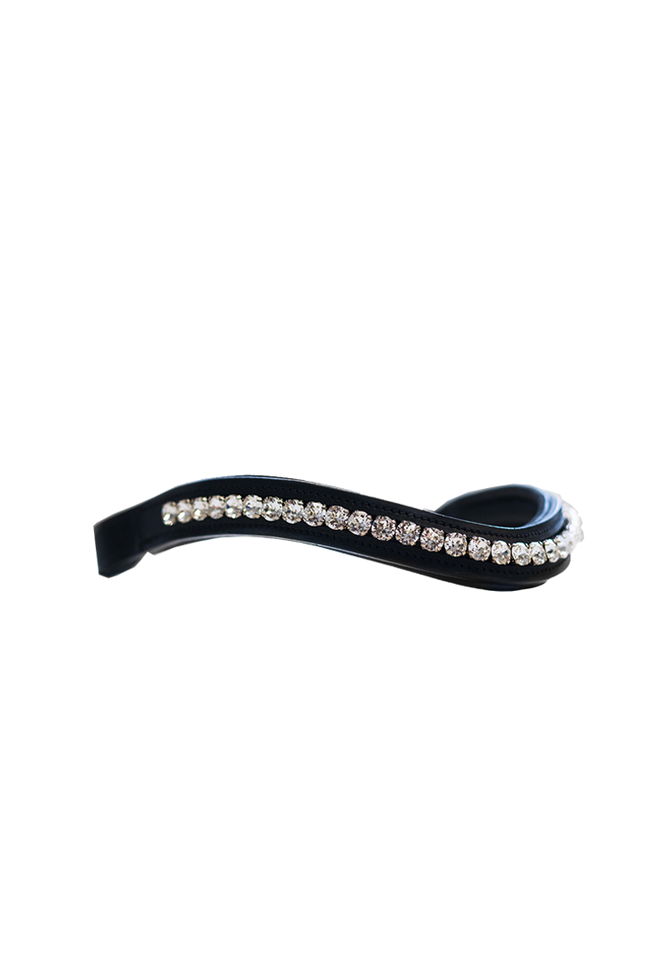 Stirnriemen black Edelweiss - crystal