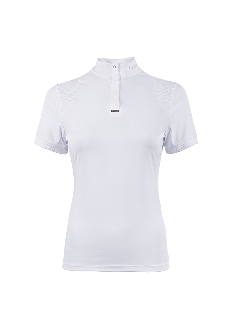 Turniershirt CAVALCOMP HALFZIP SHIRT - white