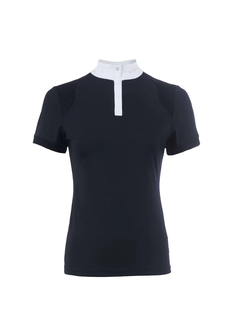 Turniershirt CAVALCOMP JAQUARD HALFZIP - darkblue