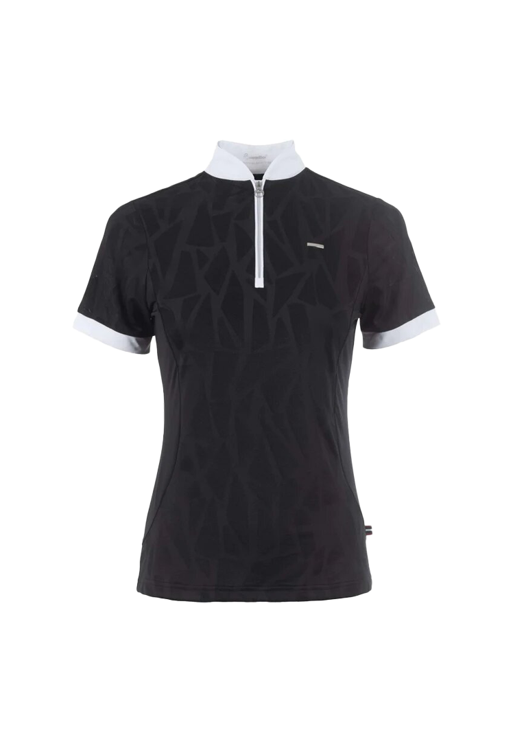 Turniershirt CAVALCOMP JAQUARD HALFZIP - black 