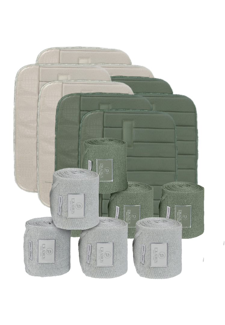 4er Set Bandagen Acrylic Lurex Platinum + 4er Set Bandagierunterlagen