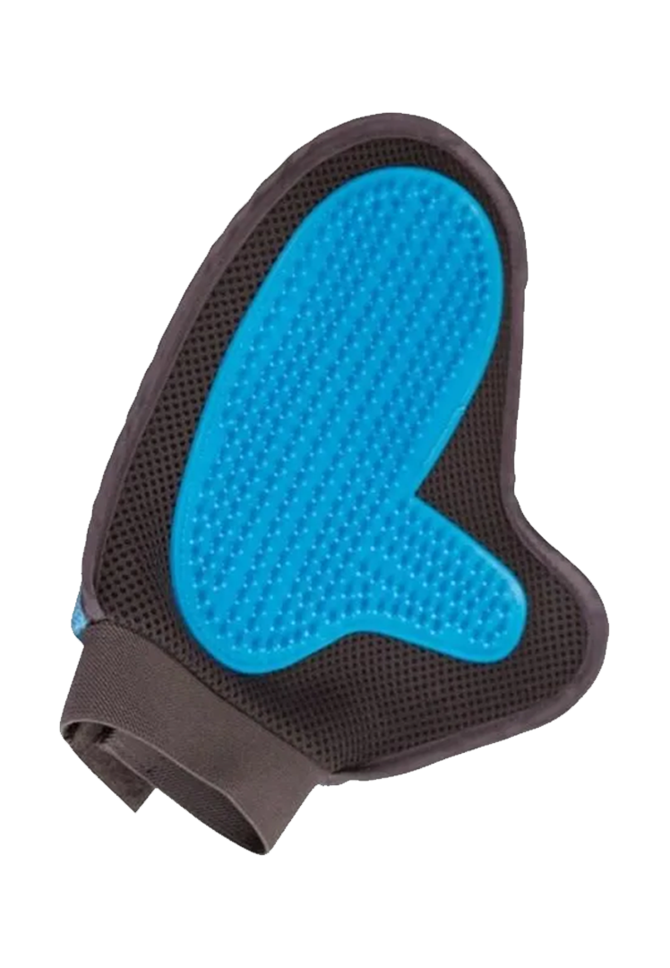 Fellpflege- und Fusselhandschuh - blau/anthrazit