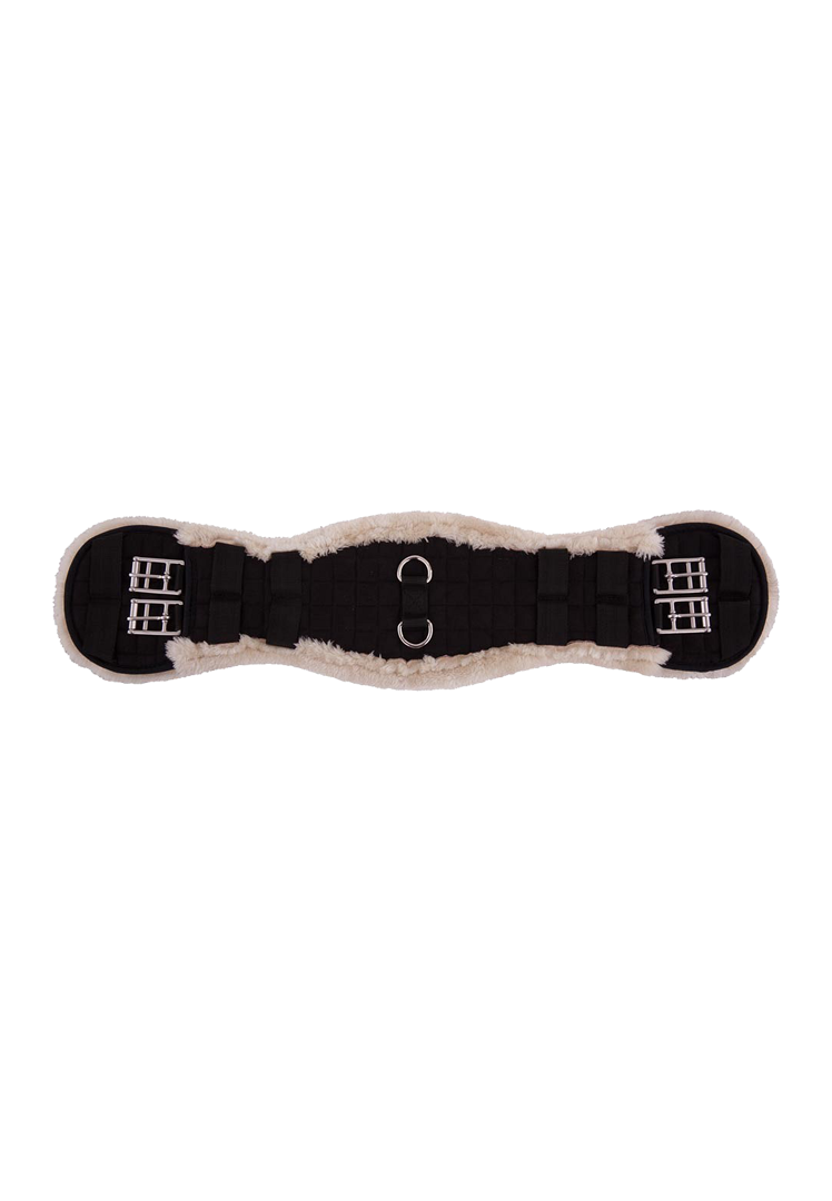 Dressurgurt Artificial Fur - schwarz/natur