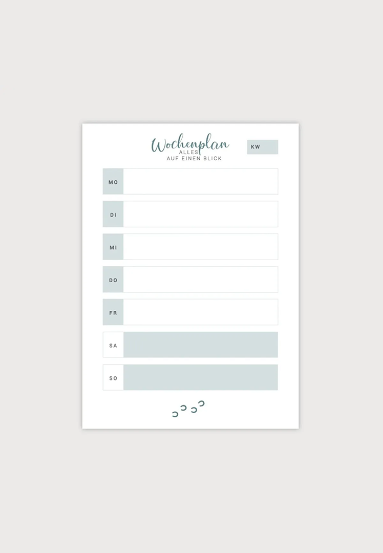 Notizblock A6 "Wochenplan"