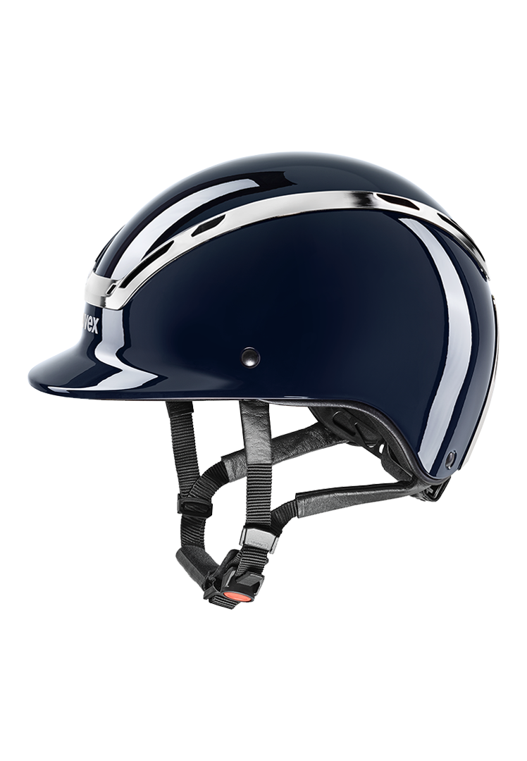 Riding Helmet  exxeed shiny chrome - navy glossy